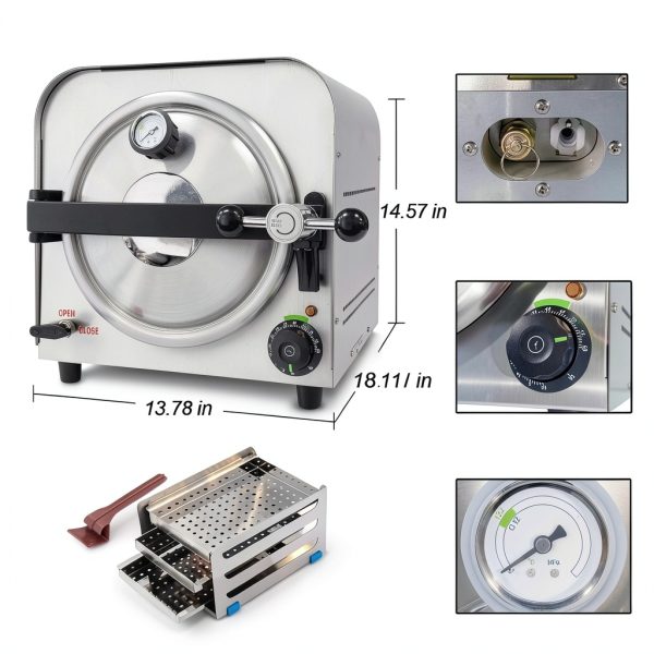 Luxelinc Autoclave Sterilizer 14L Dental Lab Steam Machine-5