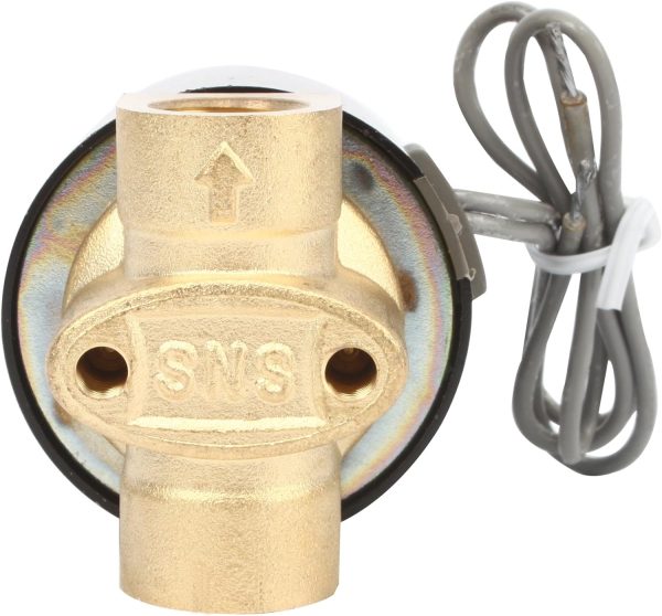 SNS 1/4"NPT DC12V Brass Electric Solenoid Valve Normally Closed Water, Air, Diesel 2W025-N08/DC12V-2
