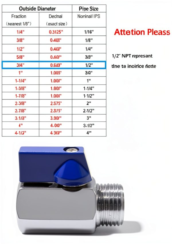 Beduan 1/2" Mini Ball Valve, Stainless Steel Female x Male NPT Thread Shut-Off Valve, Pack of 2-1