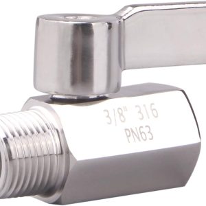 DERNORD 3/8 inch Stainless Mini Ball Valve NPT Female x Male Thread SUS316-0