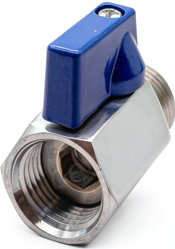 Beduan 1/2" Mini Ball Valve, Stainless Steel Female x Male NPT Thread Shut-Off Valve, Pack of 2-3