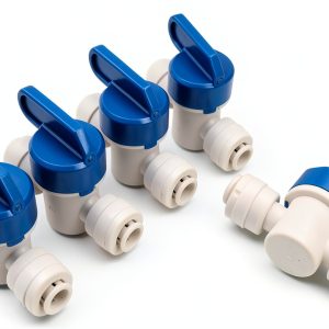 Inline Shut Off Ball Valve 3/8 inch PureSec Quick Connect Pack of 5-0