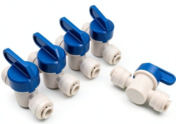 Inline Shut Off Ball Valve 3/8 inch PureSec Quick Connect Pack of 5-0