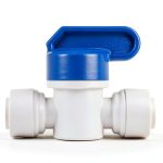 EZRODI 3 Pack Push to Connect Plastic Shut Off Valve 1/4" White/Blue-0