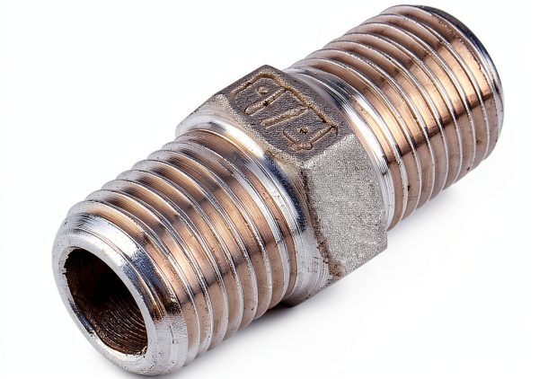 Stainless Steel Ball Valve DERNORD 1/4" NPT Port with Male Hex Nipple-2